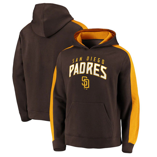 Men's San Diego Padres Brown Game Time Arch Pullover Hoodie